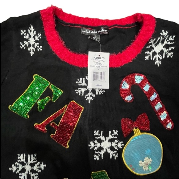 Ugly Christmas Sweater Dress Fa La La La - Picture 6 of 7